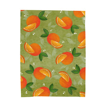 Green Oranges Citrus Plush Blanket