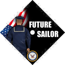 Premade Sailor Navy Military Printed Graduation Cap Topper