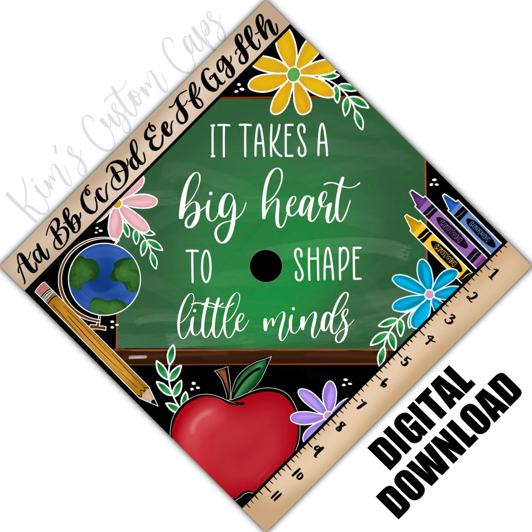 Teacher Education Chalkboard Printed Graduation Cap Topper DIGITAL DOWNLOAD