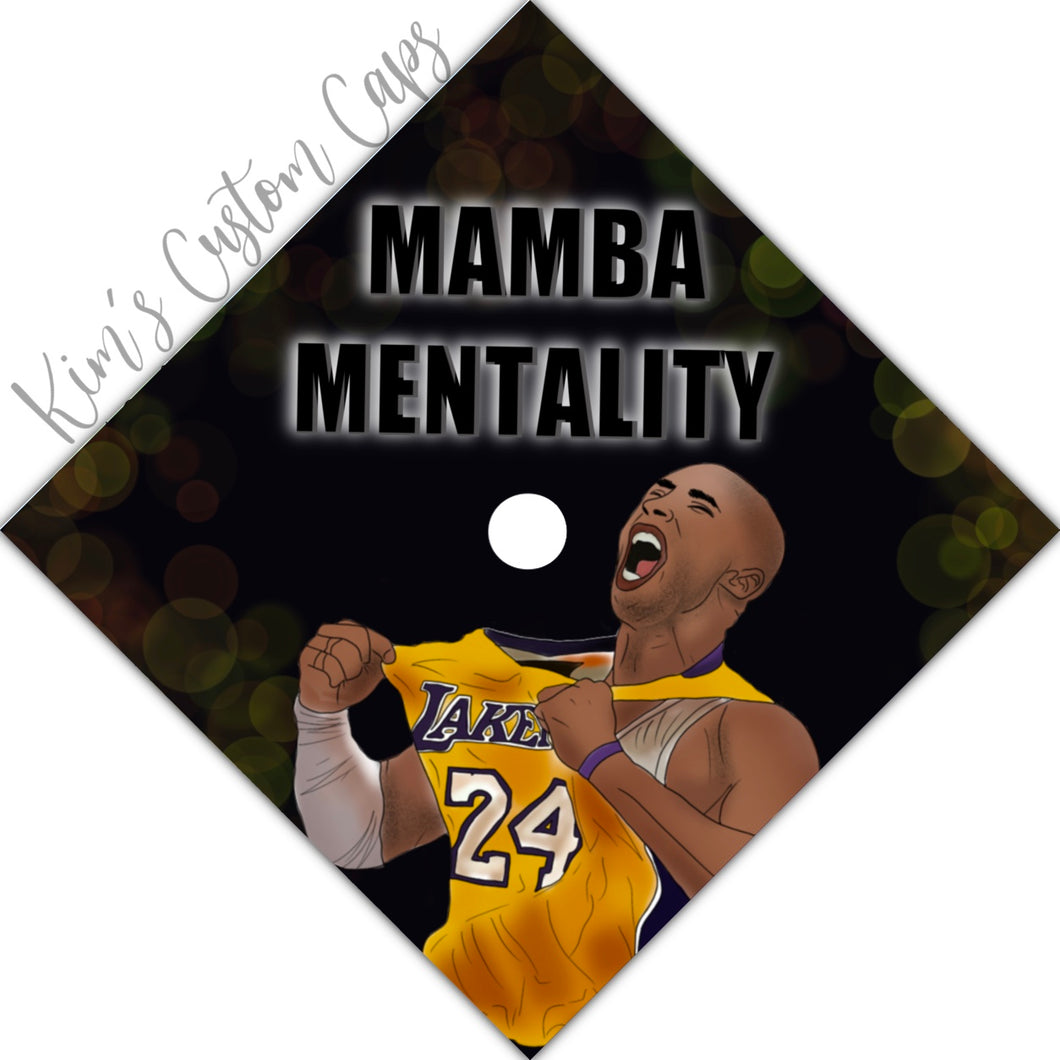 Premade Printed Kobe Basketball Graduation Cap Topper