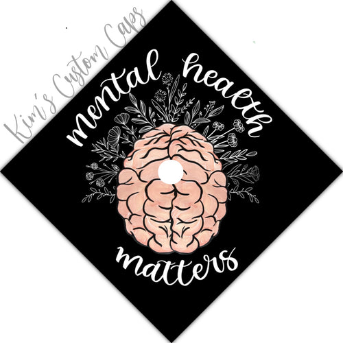 Premade Printed Psychology Mental Health Brain Graduation Cap Topper