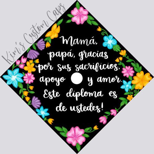 CLEARANCE! Premade Printed Floral Graduation Cap Topper