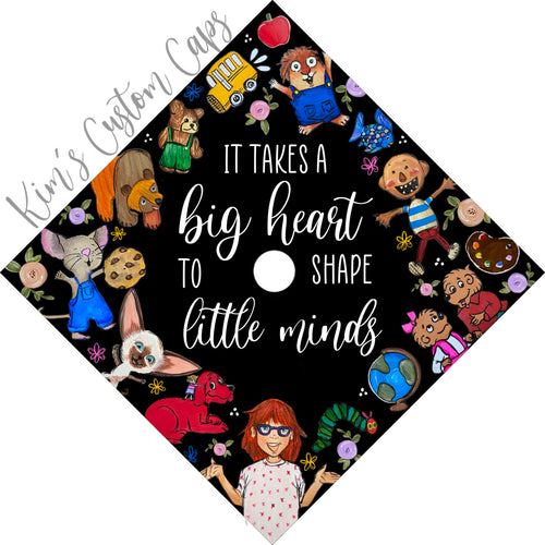 Premade Printed Teacher Education Storybook Character Graduation Cap Topper