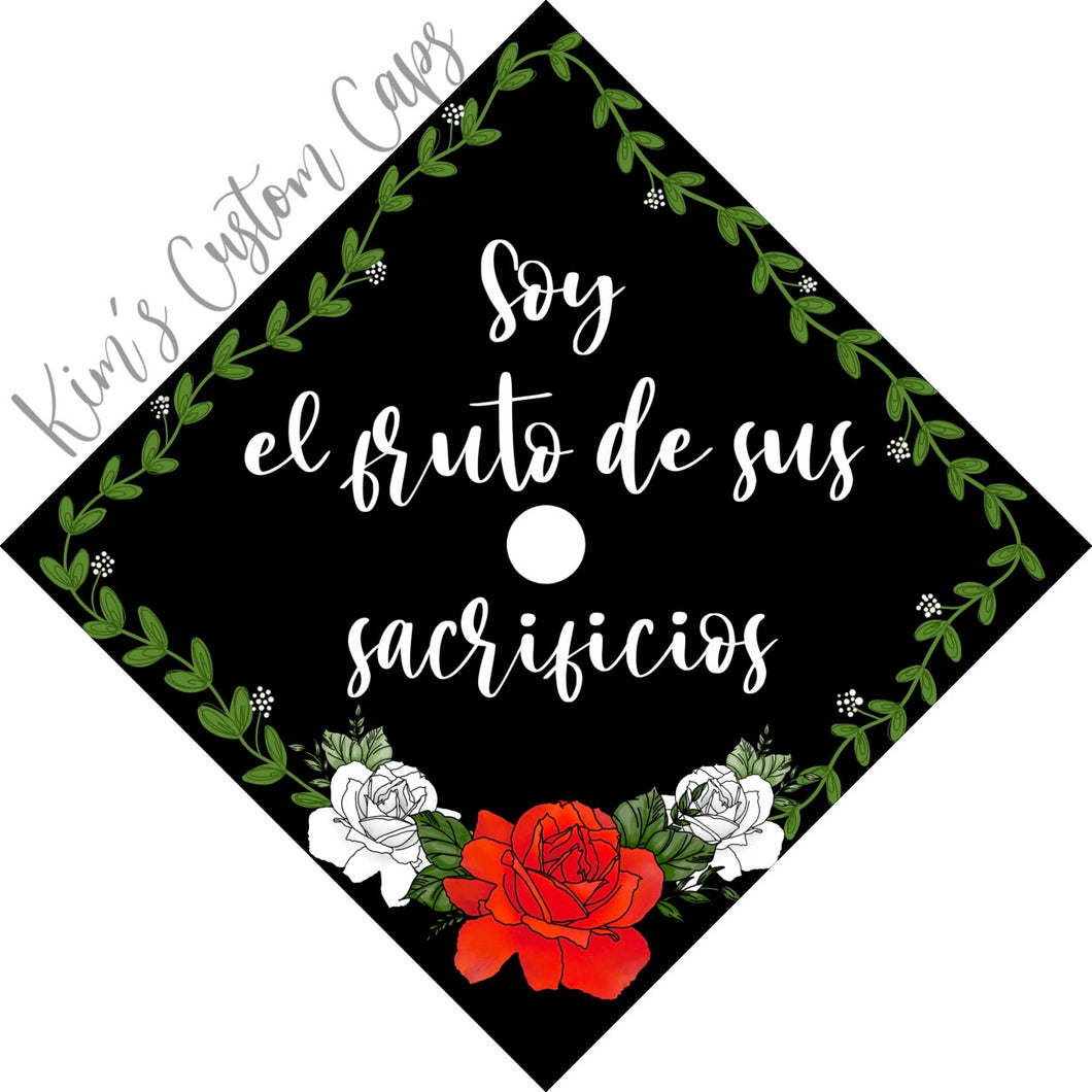 CLEARANCE! Premade Printed Floral Graduation Cap Topper