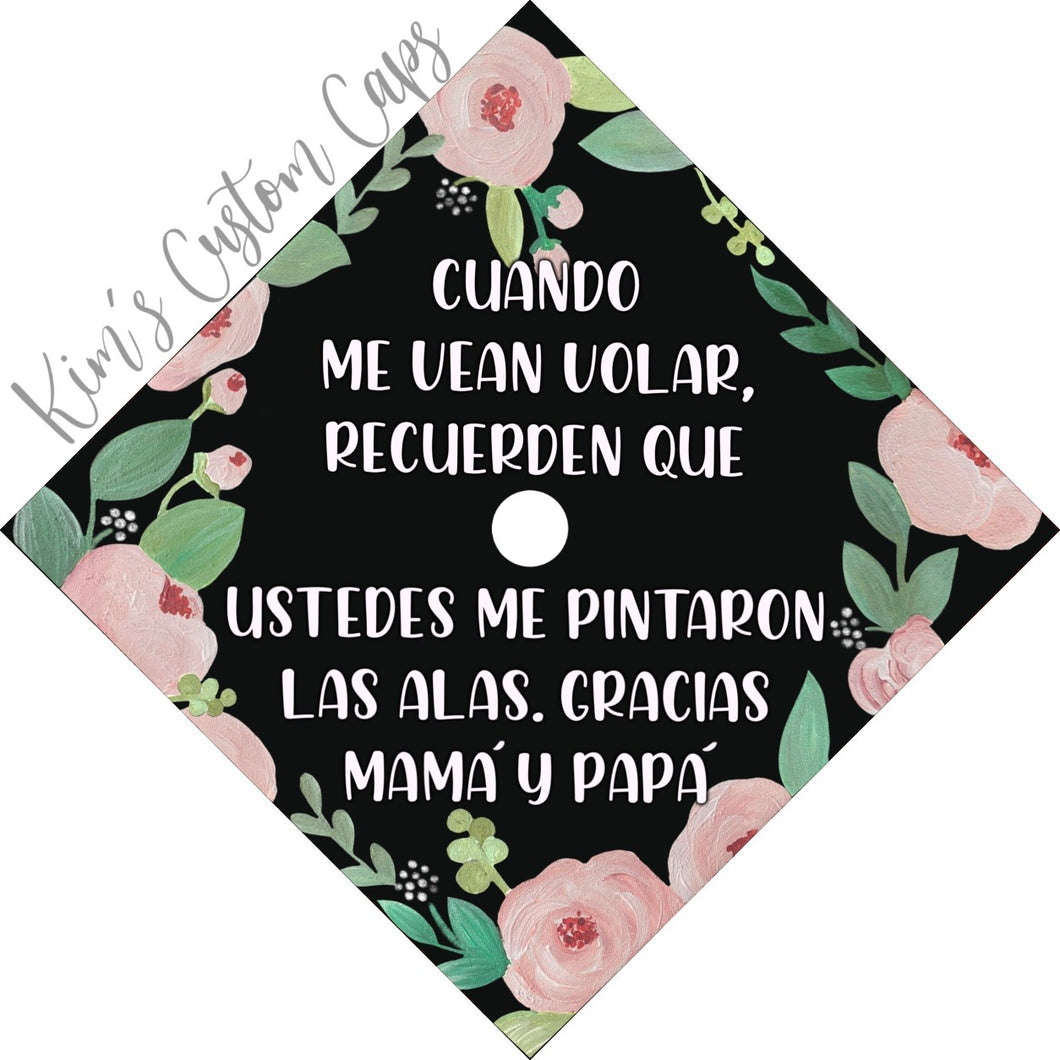 CLEARANCE! Premade Printed Floral Graduation Cap Topper