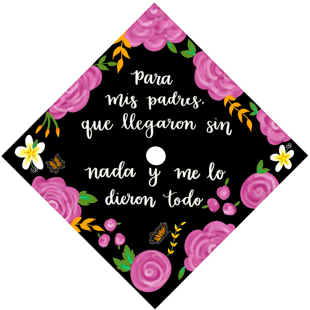 CLEARANCE! Premade Printed Floral Graduation Cap Topper