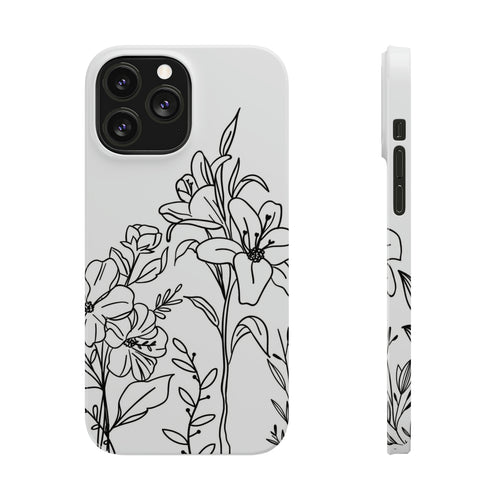 B&W Floral Phone Case