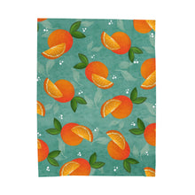 Blue Oranges Citrus Plush Blanket