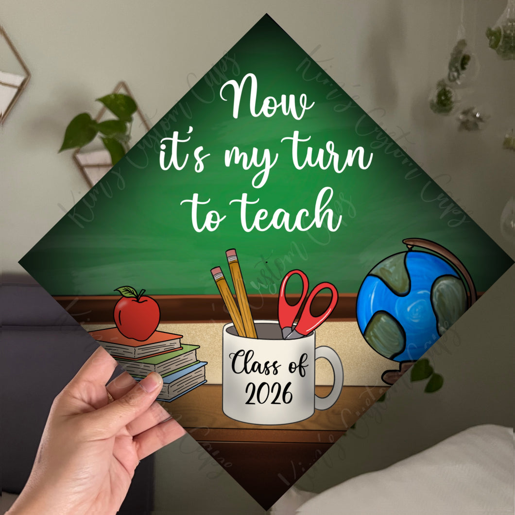 Premade Printed Teacher Education Graduation Cap Topper