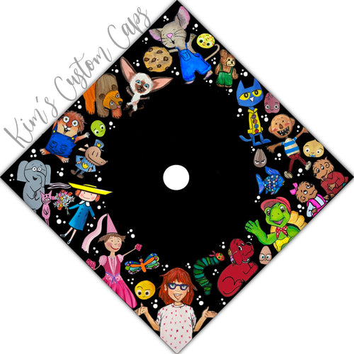 Custom Quote Storybook Character Teacher Education Printed Graduation Cap Topper