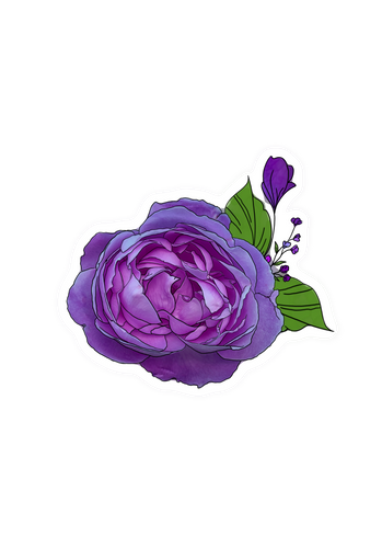 Purple Floral Sticker