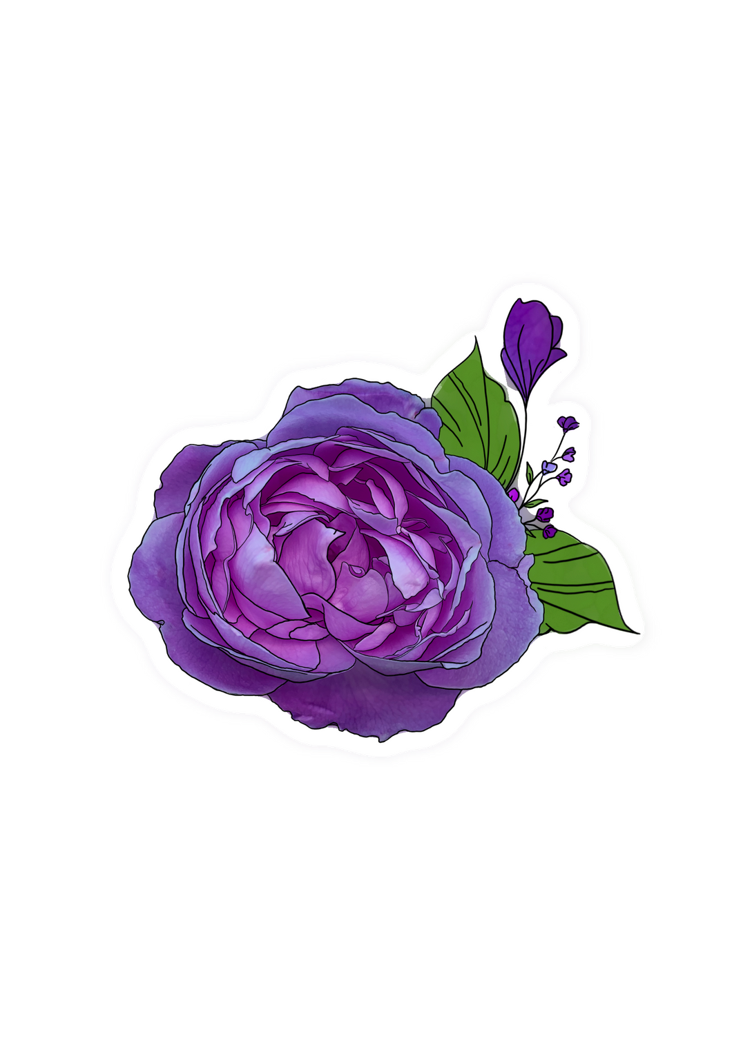 Purple Floral Sticker