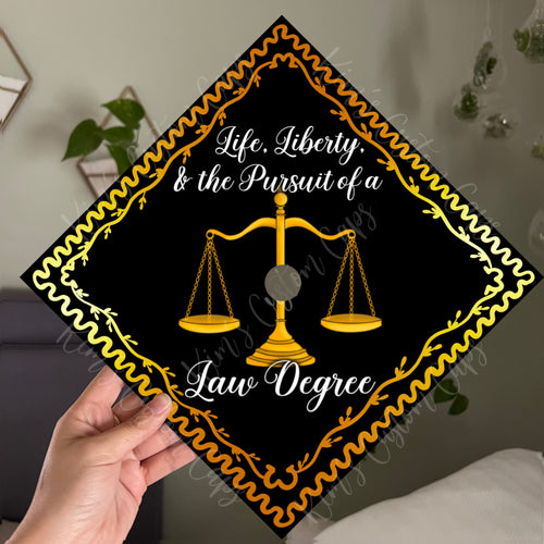 Premade Printed Law Lawyer Graduation Cap Topper