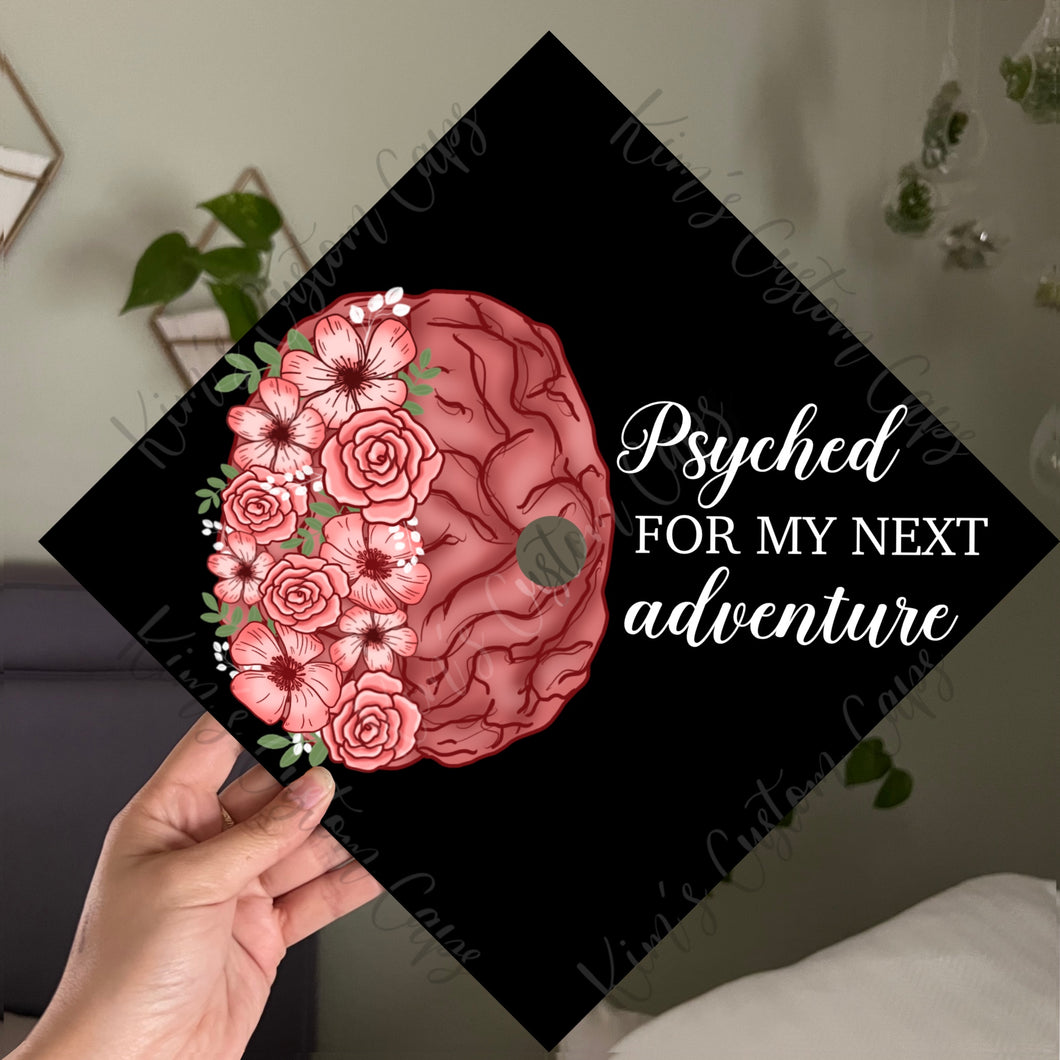 Premade Printed Psychology Brain Graduation Cap Topper