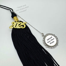 SM Silver Round Graduation Cap Memorial Photo Frame Tassel/Car Charm (UPLOAD YOUR OWN PHOTO)