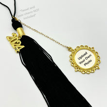 LG Gold Round Graduation Cap Memorial Photo Frame Tassel/Car Charm (UPLOAD YOUR OWN PHOTO)