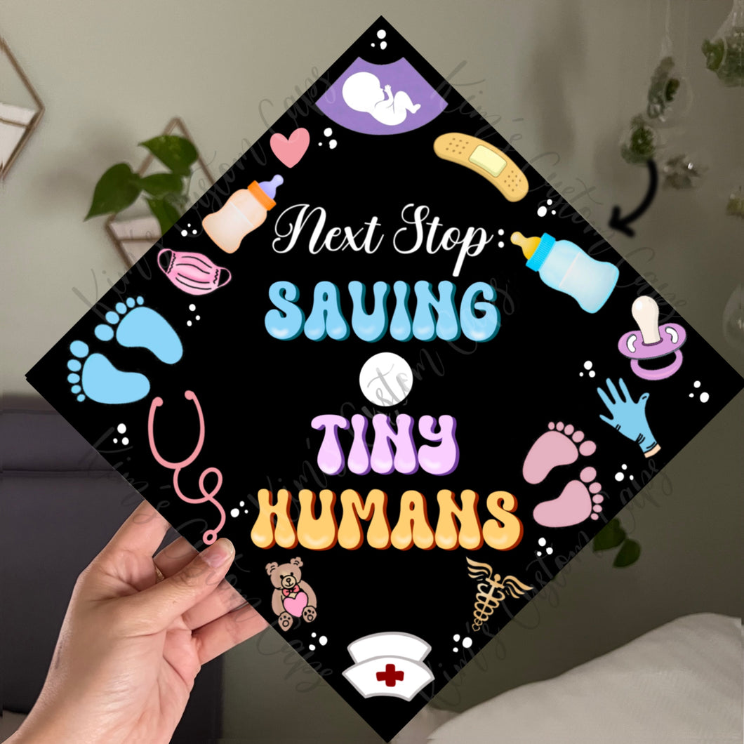 Premade Printed NICU Pediatric Nurse Nursing Medical Doctor Graduation Cap Topper