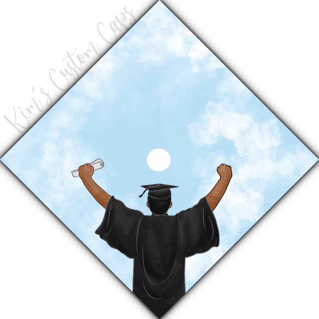 Custom Quote Male Graduate Printed Graduation Cap Topper – Kim's