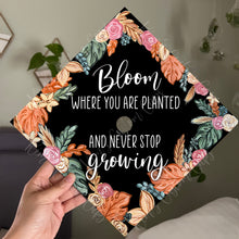 Premade Printed Floral Plant Graduation Cap Topper