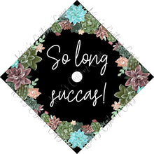 Premade Printed Succulent Plant Graduation Cap Topper