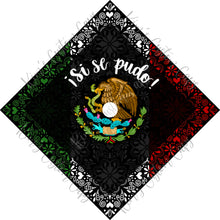 Premade Printed Floral Mexican Flag Inspired Graduation Cap Topper