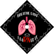 Premade Printed Nurse Nursing RN BSN Lungs Graduation Cap Topper
