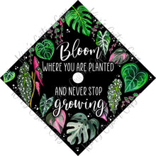 Premade Printed Floral Plant Graduation Cap Topper