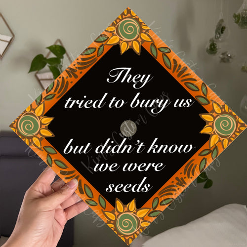 Premade Printed Mexican Pottery Barro Graduation Cap Topper