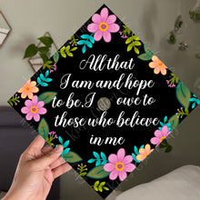 Premade Printed Floral Graduation Cap Topper