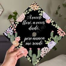 Premade Printed Floral Spanish Graduation Cap Topper