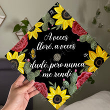 Premade Printed Floral Spanish Graduation Cap Topper