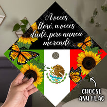 Premade Printed Floral Graduation Cap Topper with Interchangeable Flag