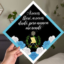 Premade Printed Floral Guatemala Flag Inspired Graduation Cap Topper