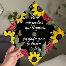 Premade Printed Floral Spanish Graduation Cap Topper