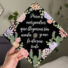 Premade Printed Floral Spanish Graduation Cap Topper