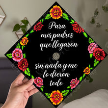 Premade Printed Floral Spanish Graduation Cap Topper