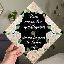 Premade Printed Floral Spanish Graduation Cap Topper