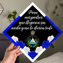 Premade Printed Floral Guatemala Flag Inspired Graduation Cap Topper