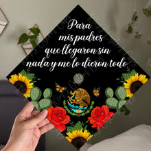 Premade Printed Floral Guatemala Flag Inspired Graduation Cap Topper