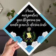 Premade Printed Floral Guatemala Flag Inspired Graduation Cap Topper