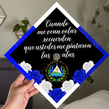 Premade Printed Floral El Salvador Flag Inspired Graduation Cap Topper