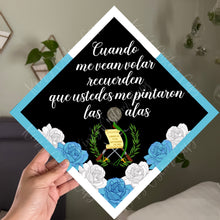 Premade Printed Floral El Salvador Flag Inspired Graduation Cap Topper