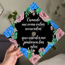 Premade Printed Floral Spanish Graduation Cap Topper