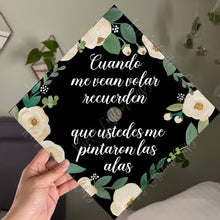 Premade Printed Floral Spanish Graduation Cap Topper