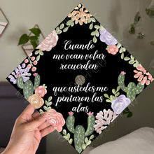 Premade Printed Floral Spanish Graduation Cap Topper