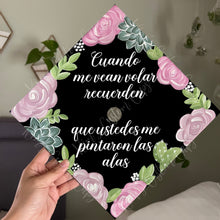 Premade Printed Floral Spanish Graduation Cap Topper