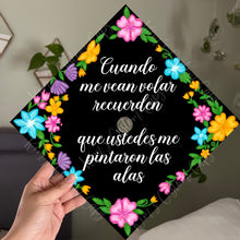 Premade Printed Floral Spanish Graduation Cap Topper