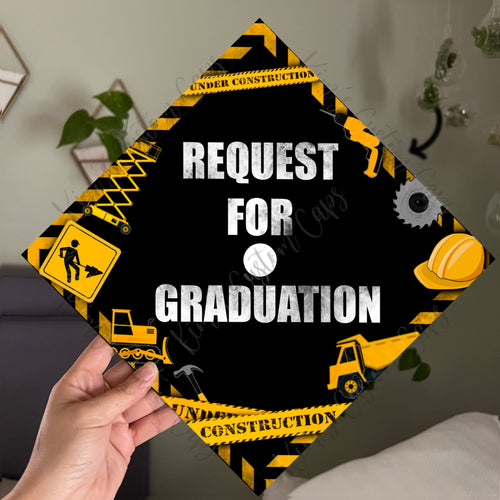 Premade Construction Management Graduation Cap Topper