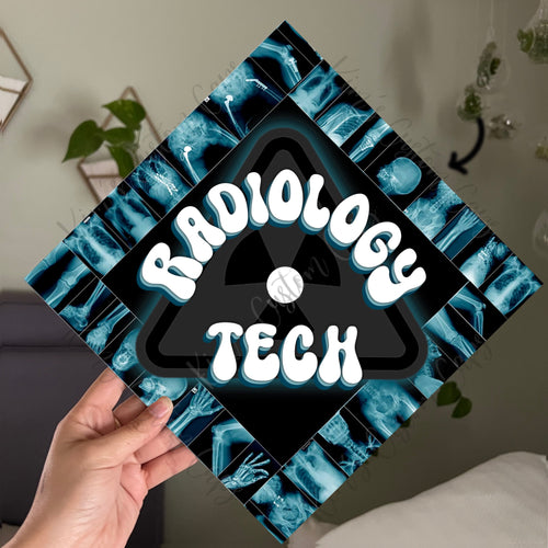 Premade Printed X-Ray Radiology Tech Xray Radiologist Graduation Cap Topper