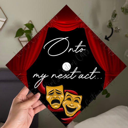 Premade Theatre Arts Drama Graduation Cap Topper